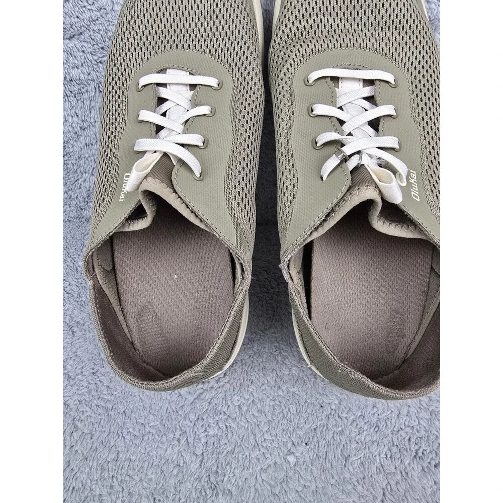 OluKai Moku Pae Men's Size 12 Olive Green Mesh Boat Shoes Sneakers 10472-1020